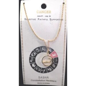 New Sasha Rhinestone Cancer Constellation Zodiac Necklace Celestial Star Jewelry